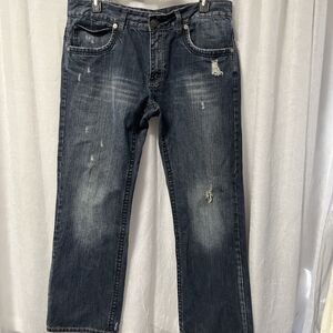 Vigoss Mens Straight Flap Pocket Distressed Jeans MP 4518 Size 38